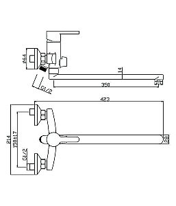 Смеситель для ванны Olive's Torres 17221TR хром купить в интернет-магазине сантехники Sanbest