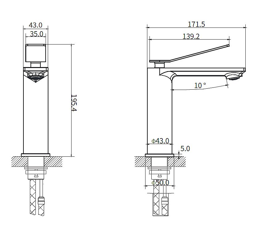 Смеситель для раковины Vincea Verse VBF-2VE1CH хром купить в интернет-магазине сантехники Sanbest