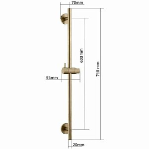 Душевая штанга Boheme Uno 420-BR бронза купить в интернет-магазине сантехники Sanbest