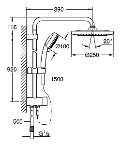 Душевая система Grohe Tempesta Cosmopolitan 26675000 хром купить в интернет-магазине сантехники Sanbest