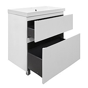 Тумба с раковиной Azario Виола 80/2Н CS00097140 белый матовый для ванной в интернет-магазине Sanbest
