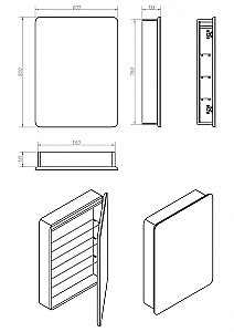 Зеркало-шкаф с подсветкой Art&Max Platino AM-Pla-600-800-1D-R-DS-F 60x80 в ванную от интернет-магазине сантехники Sanbest