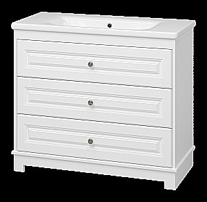 Тумба с раковиной Misty Ларго -100 П-Лар-07100-01-3Я белая матовая для ванной в интернет-магазине Sanbest