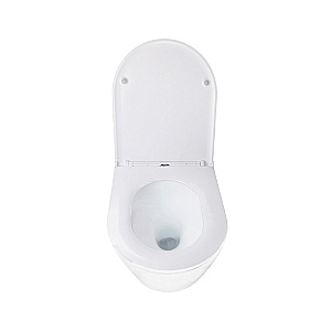 Унитаз подвесной Azario BLISS AZ-5179T-WHT белый, безободковый, с крышкой микролифт, слив торнадо купить в интернет-магазине Sanbest