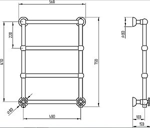 Полотенцесушитель Migliore Colosseum золото купить в интернет-магазине сантехники Sanbest
