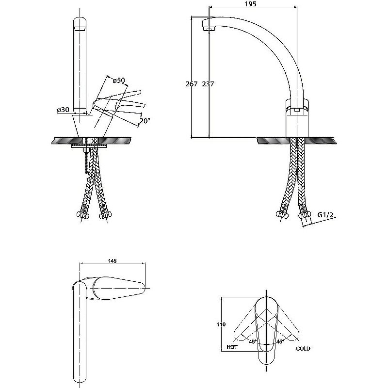 Смеситель для кухни Kaiser County 55244-9 купить в интернет-магазине сантехники Sanbest