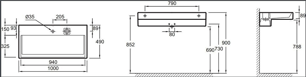 Раковина Jacob Delafon TERRACE EXC112-00 100 купить в интернет-магазине Sanbest