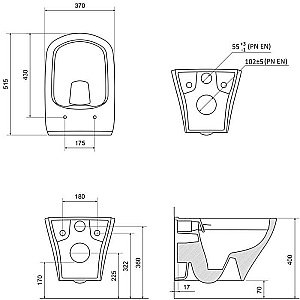 Унитаз подвесной Ravak CLASSIC RimOFF X01671 безободковый купить в интернет-магазине Sanbest