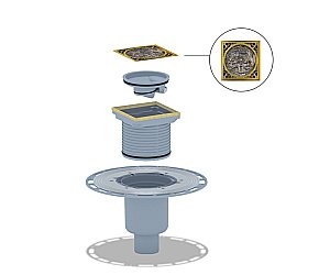 Душевой трап с решеткой Bronze De Luxe 21986-5902 бронза купить в интернет-магазине Sanbest