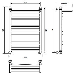 Полотенцесушитель водяной Veconi Nemi-B N10050GR-B графит купить в интернет-магазине сантехники Sanbest