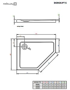 Душевой поддон Radaway Doros PT E 100x80 S антрацит купить в интернет-магазине Sanbest