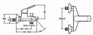 Набор смесителей для ванны Jacob Delafon Lucien E20850RU-CP хром купить в интернет-магазине сантехники Sanbest