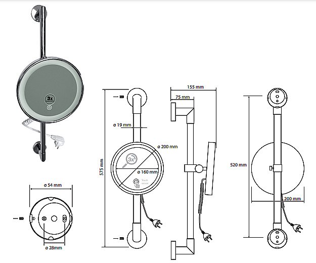 Зеркало косметическое Bemeta 116501682 хром купить в интернет-магазине сантехники Sanbest