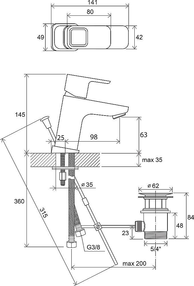 Смеситель для раковины Ravak 10° X070064 хром купить в интернет-магазине сантехники Sanbest