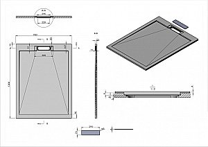 Душевой поддон Esbano Luxe 120х90 ESPLX129W белый матовый купить в интернет-магазине Sanbest