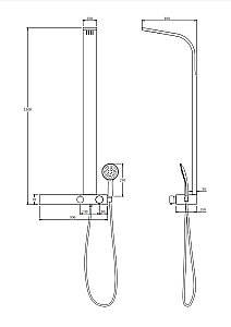 Душевая панель Taliente TA-G-TS1301B черная купить в интернет-магазине сантехники Sanbest