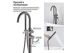 Смеситель для ванны Aquatek Европа AQ1345BGM оружейная сталь купить в интернет-магазине сантехники Sanbest