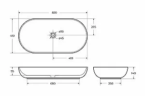 Раковина накладная Belbagno 82 BB1349 белая купить в интернет-магазине Sanbest