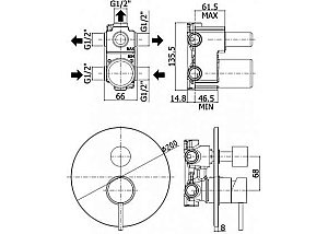 Смеситель для душа Paffoni Light LIG019CR (с внутренней частью) купить в интернет-магазине сантехники Sanbest