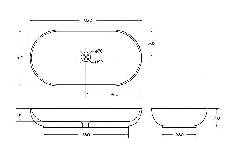 Раковина накладная Belbagno 82 BB1349 белая купить в интернет-магазине Sanbest