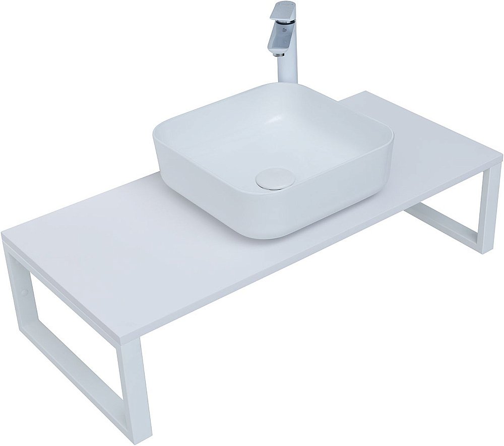 Столешница для раковины Aquanet Арт 100 белый матовый для ванной в интернет-магазине сантехники Sanbest
