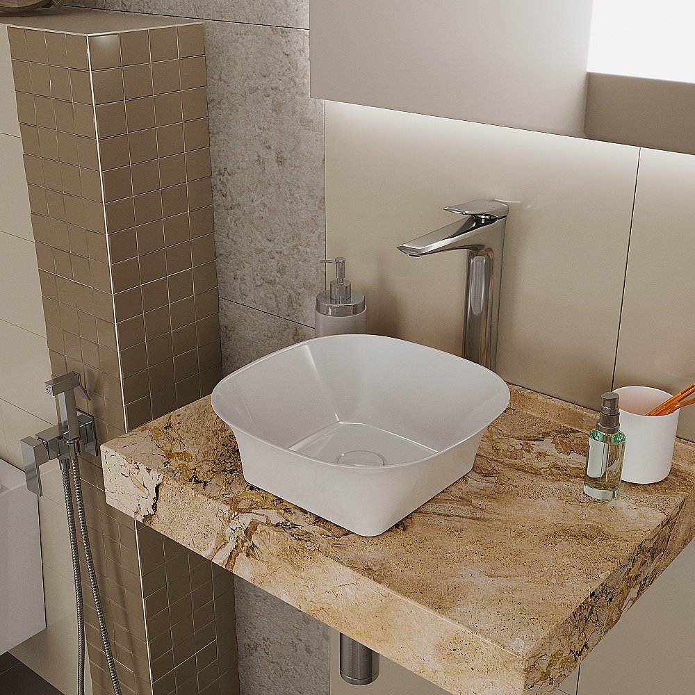 Раковина D&K Berlin 30 DT1431016 белая купить в интернет-магазине Sanbest