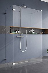 Душевое ограждение Radaway Euphoria Walk-in 120х80 стекло прозрачное/профиль хром купить в интернет-магазине Sanbest