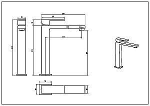 Cмеситель для раковины Boheme QUBIC Chrome 472-CR хром купить в интернет-магазине сантехники Sanbest