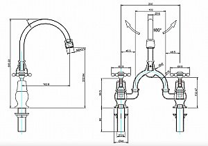 Смеситель для раковины Burlington BI27-QT+W1 купить в интернет-магазине сантехники Sanbest