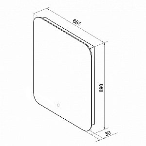 Зеркало Loranto Скай CS00098014 68,5х89 сенсорный выключатель с функцией диммера в ванную от интернет-магазине сантехники Sanbest