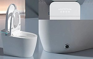 Унитаз приставной CeruttiSpa Chiara Smart 11167 белый, безободковый, с крышкой микролифт, слив-торнадо купить в интернет-магазине Sanbest