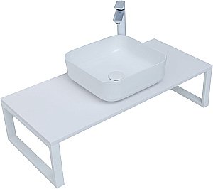Столешница для раковины Aquanet Арт 100 белый матовый для ванной в интернет-магазине сантехники Sanbest