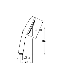 Душевая лейка GROHE Tempesta Cube 27574003 хром купить в интернет-магазине сантехники Sanbest