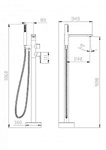 Смеситель для ванны Cezares LUX-VDP-01 хром купить в интернет-магазине сантехники Sanbest