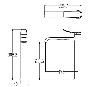 Смеситель для раковины Creavit Lua LU6500GR оружейная сталь купить в интернет-магазине сантехники Sanbest