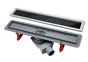 Душевой трап PESTAN Confluo Premium Glass Line 450 черное стекло/матовый хром купить в интернет-магазине Sanbest