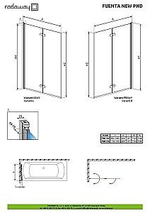 Шторка для ванны Radaway Fuenta New PND 100 купить в интернет-магазине Sanbest