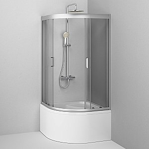 Душевой уголок AM.PM Gem W90G-401A090WT 90х90 стекло прозрачное/профиль серебро матовое купить в интернет-магазине Sanbest