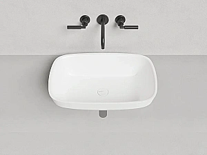 Раковина врезная сверху столешницы Salini MAREA 02 1802202M 59,8 из искусственного камня S-Stone, белая матовая купить в интернет-магазине Sanbest