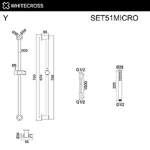 Душевой гарнитур WhiteCross SET51MICROCR хром купить в интернет-магазине сантехники Sanbest