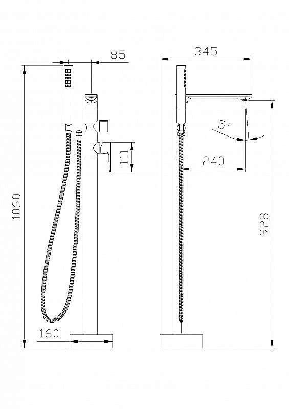 Смеситель для ванны Cezares LUX-VDP-01 хром купить в интернет-магазине сантехники Sanbest