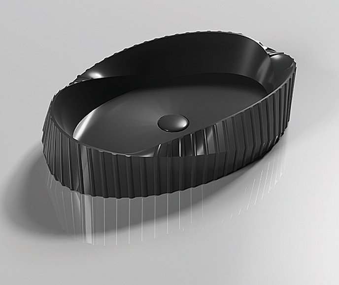 Раковина накладная CeramaLux N 60 78750MB черная матовая купить в интернет-магазине Sanbest