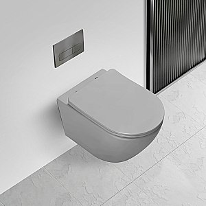 Унитаз подвесной Vincea Globo VT1-14TMG серый матовый, с крышкой микролифт, слив-торнадо купить в интернет-магазине Sanbest