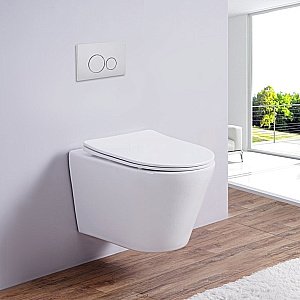 Унитаз подвесной Esbano CLAVEL ESUPCLAVW безободковый, с крышкой микролифт, белый купить в интернет-магазине Sanbest