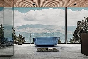 Ванна Abber Kristall AT9706Saphir 170x80 синяя прозрачная купить в интернет-магазине Sanbest