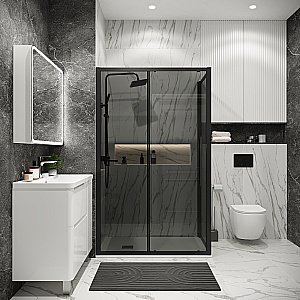 Душевой уголок Grossman Cosmo 120.K33.02.1280.21.10 120x80 стекло тонированное/профиль черный матовый купить в интернет-магазине Sanbest