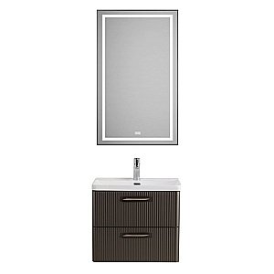 Тумба с раковиной BelBagno DUE-600-2C-SO-GM-P оружейная сталь для ванной в интернет-магазине Sanbest