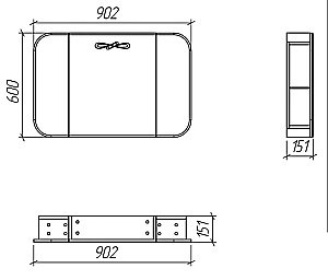 Зеркальный шкаф Valente Musa Ms 900.12 любой цвет под заказ купить в интернет-магазине сантехники Sanbest