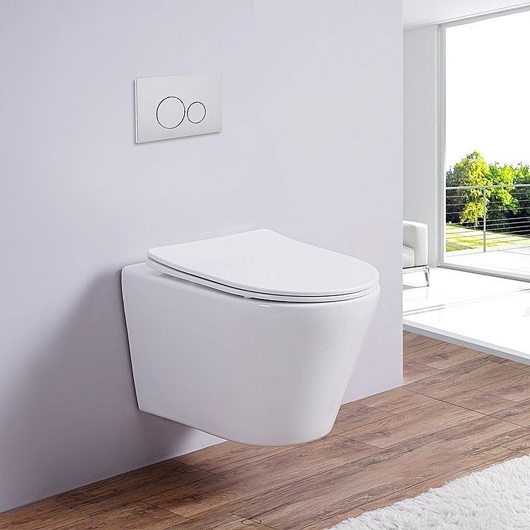 Унитаз подвесной Esbano CLAVEL ESUPCLAVW безободковый, с крышкой микролифт, белый купить в интернет-магазине Sanbest