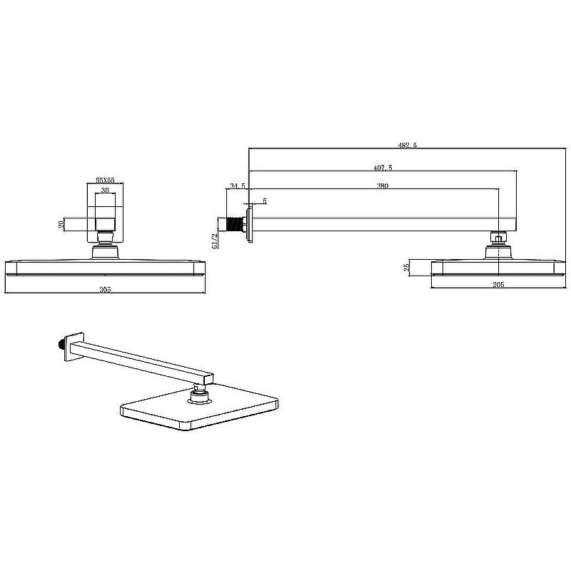 Верхний душ Aquatek AQ2081CR хром купить в интернет-магазине сантехники Sanbest